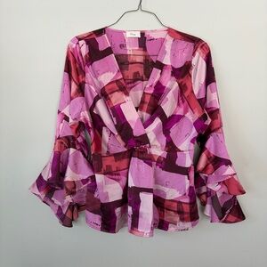 Chic Abstract Pink Blouse